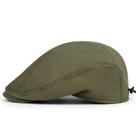 Boné plano masculino verde oliva de poliéster clássico Gatsby Newsboy