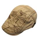 Boné plano unissex com bordado floral, ajustável Gatsby Boné plano unissex com bordado floral, ajustável Gatsby
