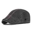 Boné plano vintage com listras bicolores para homens em algodão ou jeans