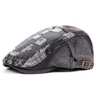 Boné plano vintage Ivy Gatsby News, jeans envelhecido, preto