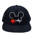 Boné Preto Mickey Aba Reta Com Ajuste Boné Preto Mickey Aba Reta Com Ajuste