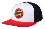 Boné Santa Cruz Classic Dot Snapback Branco Preto Vermelho