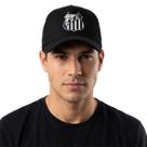 Boné Santos Aba Curva Preto Torcedor Escudo Frontal Snapback - Único