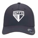 Boné São Paulo Silk Frontal Aba Tricolor Supercap Preto