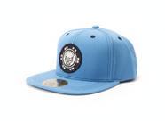 Boné Snapback Azul Bordado Poker Skull Caveira Aba Reta Streetwear Premium Ajustável Estilo Rock
