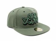 Boné Snapback One Love Verde Militar Bordado Aba Reta Streetwear Reggae Premium Ajustável Casual