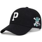 Boné Snapback Unissex de Algodão - Bordado com Letra de Pirata - Ideal para Primavera/Verão Boné Snapback Unissex de Algodão - Bordado com Letra de Pirata - Ideal para Primavera/Verão