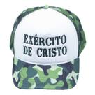Boné Trucker Camuflado Exército De Cristo Bordado Boné Trucker Camuflado Exército De Cristo Bordado