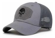 Boné Trucker Caveira Aba Curva Bordado Punisher Ajustável Luke Sports -