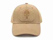 Boné Trucker Caveira Punisher Aba Curva Bordado Ajustável Luke Sports CorAreia Areia