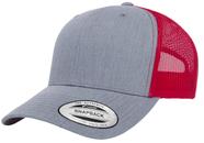 Boné Trucker Yupoong Retro 2-Tone Heather Red com Fecho Snapback