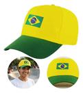 Boné Unissex Bandeira Brasil Copa Verde Amarelo Verde/ Amare Verde/ Amarelo Lisa 52 Ao 60
