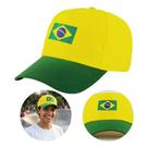 Boné Unissex Bandeira Brasil Copa Verde Amarelo Verde/ Amarelo Lisa 52 Ao 60