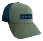 Boné Verde Azul com Logo Azul- Shimano