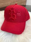 Boné vermelho/cinza
