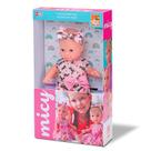 Boneca 42cm micy com tiara