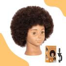 Boneca africana com cabeça de manequim com cabelo 100% humano