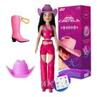 Boneca Ana Castela Original Boiadeira Chapeu Novabrink