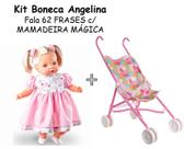 Boneca Angelina Fala 62 Frases Tipo Reborn mais carrinho de passeio para boneca dobrável kit Boneca Angelina Fala 62 Frases Tipo Reborn mais carrinho de passeio para boneca dobrável kit