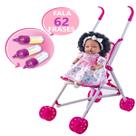Boneca Angelina Grande 45 cm Fala 62 Frases + Carrinho Rosa