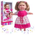 Boneca Anne Canta Musica 42 Cm Com Som Grande - Super Toys
