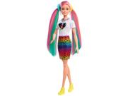Boneca Articulada Barbie Leopard Rainbow Hair Style - Animal Print Color Change - Penteado Arco-Iris - Mattel - GRN81