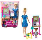 Boneca Articulada Barbie Profissões Conjunto Barbie Professora do Jardim da Infância Loira Com Bebê e Acessórios - HCN19