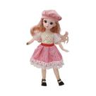 Boneca Articulada de 30cm com Roupas, Sapatos 3D e Olhos Marrons - 12 Articulações