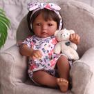 Boneca BABESIDE Megan 43 cm, menina negra recém-nascida realista