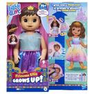 Boneca Baby Alive Princess Ellie Grows Up! Cabelos Castanhos Bebê 45cm que Cresce e Fala F5237 - Hasbro