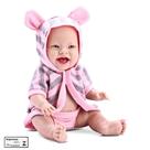 Boneca Baby Babilina Banho Bambola Grande 34cm com Roupao Brinquedo Infantil Recreativo