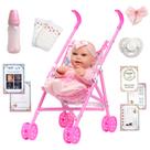 Boneca Baby Reborn Menina Completa Carrinho Infantil Itens