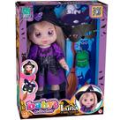 Boneca babys collection luna a bruxinha roxo 31cm super toys