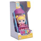 Boneca babys collection mini 18cm com carrinho super toys