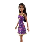 Boneca Barbie 29 cm Vestido com Estampa de Borboletas e Sandálias de Tiras