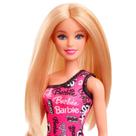 Boneca Barbie Básica Loira Original Mattel Vestido Estampado Fashion 2024 Brinquedo Fashion 32cm Infantil Menina Colecionável Presente