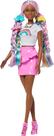 Boneca Barbie Cabelo Arco-Íris Brilhante com 12 Acessórios