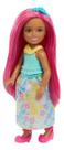 Boneca Barbie Chelsea Dreamtopia Princesa Cabelo Rosa