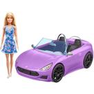 Boneca Barbie com Carro - Conversível - Roxo - Mattel