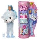 Boneca Barbie Cutie Reveal Snowflake Sparkle com fantasia de Husky