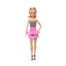 Boneca Barbie Fashionista Blusa Listrada com Saia Rosa 213 HRH11 Mattel Boneca Barbie Fashionista Blusa Listrada com Saia Rosa 213 HRH11 Mattel