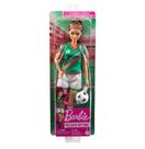 Boneca Barbie Jogadora de Futebol Camisa Verde Mattel