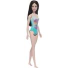 Boneca Barbie Praia Morena Com Maio Azul Mattel HXX51 - DWJ99