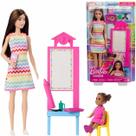 Boneca Barbie Profissões Professora Cabelo Castanho Com Aluna Morena E Acessórios Mattel JCR76 Boneca Barbie Profissões Professora Cabelo Castanho Com Aluna Morena E Acessórios Mattel JCR76