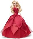 Boneca Barbie Signature 2022 Holiday Blonde com vestido vermelho
