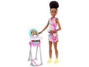 Boneca barbie skipper com bebe e vestido arco-iris infantil
