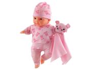 Boneca Bebe Ana Julia Hora De Dormir 34 Cm Roupinha Rosa E Naninha De Gatinho