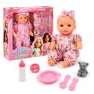 Boneca Bebê Ashley Infantil Com Acessórios Para Papinha E Ursinho Roupinha Rosa Para Meninas Boneca Bebê Ashley Infantil Com Acessórios Para Papinha E Ursinho Roupinha Rosa Para Meninas