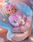 Boneca Bebê BABESIDE 15" Sereia Realista de Pelúcia