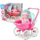 Boneca Bebê com Carrinho de Bebê para Empurrar Original Roma